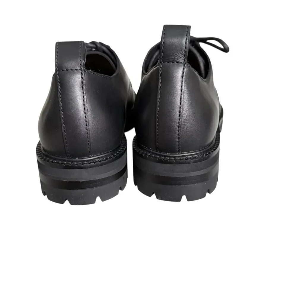 Versace 1014646 Men's Black 100% Leather Small Gold‎ Logo Medusa Derby Shoes, 44